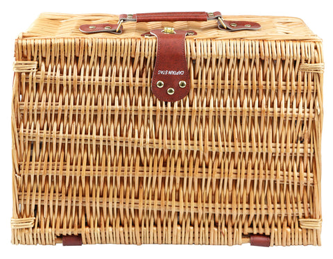 Captain Stag Outdoor Picnic Basket with Lid Oval Trunk House