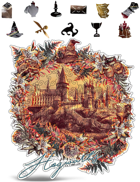 CRAFTHUB Harry Potter Hogwarts Castle - Wooden Jigsaw Puzzle, Magic Puzzle for Adults and Kids, Game Night, Birthday Gift, Perfect Gift
