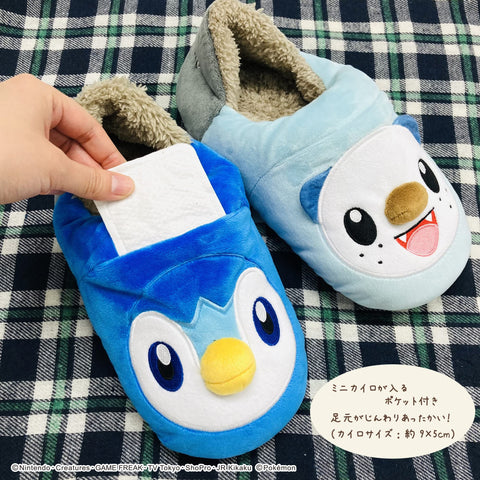 MORIPiLO 4620874 Morishita Slippers, Indoor Shoes, Kids, Women's, Pokemon, Potchama, Midjumaru, Blue, 9.1 - 9.8 inches (23 - 25 cm), Room Shoes, Fluffy Material, Character Goods, Pokemon