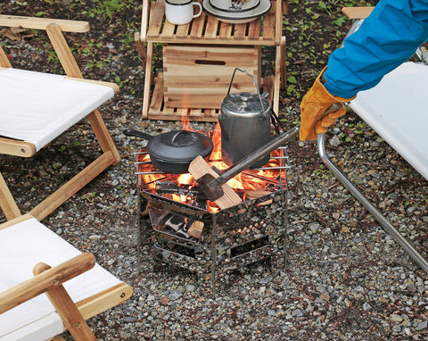 Captain Stag UG-73 UG-73 Barbecue Stove, Bonfire Stand, Dutch Oven, Boiling Cooker, 4-in-1 Hexa Stainless Steel, Camado Grill, Includes Extra Opening, Gotoku, Bag, Assembled Size (W x D x H): Approx.
