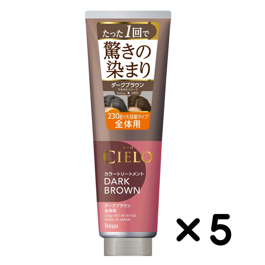 シャンプー＆トリートメント（ダークブラウン1本とライトブラウン） シエロ カラートリートメント 全体用 ダークブラウン ×5