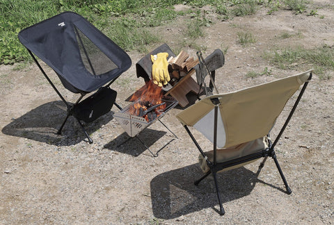 Captain Stag Barbecue Stove, Grill, Bonfire Stand, V-Shape, Smart Grill, Stainless Steel, Comes with Storage Bag