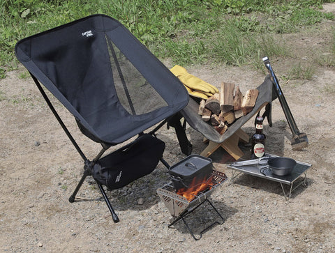 Captain Stag Barbecue Stove, Grill, Bonfire Stand, V-Shape, Smart Grill, Stainless Steel, Comes with Storage Bag