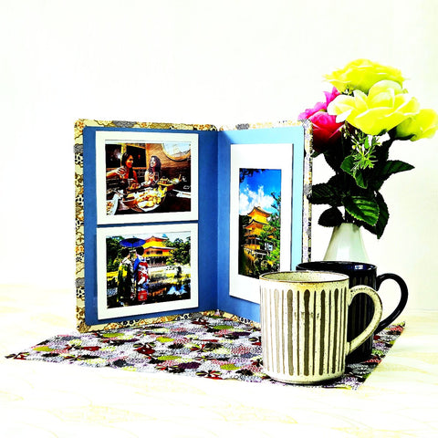 Plentiful Happiness & Mount Fuji Standing Double Photo Frame