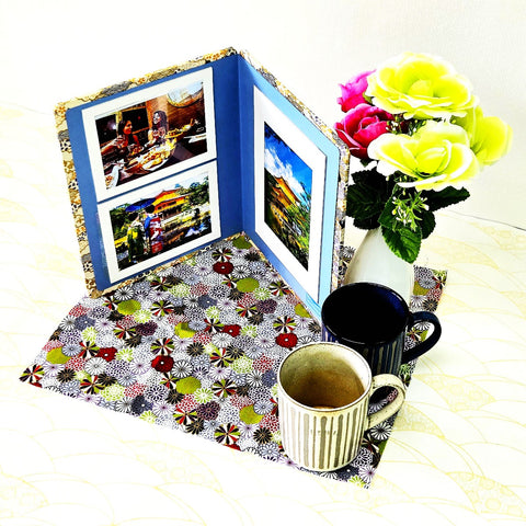 Plentiful Happiness & Mount Fuji Standing Double Photo Frame